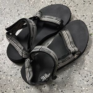 Teva Black and White Strappy Sandals